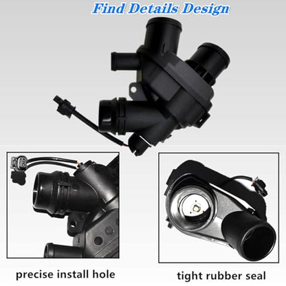 Engine Coolant Thermostat Housing Assembly LR117568,Compatible with Land Rover Jaguar Velar LR4 Discovery5 16 THERMOSTAT 3.0L, Replaces LR107288 LR069809 LR095895 AJ814048 AJ813986