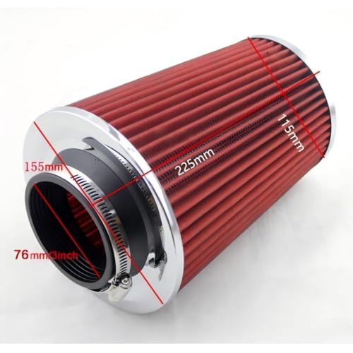 Car Cold air intake filter 3“ High Flow Filter Fits Cars Trucks SUVs - size: 76mm3 Inch 3.5