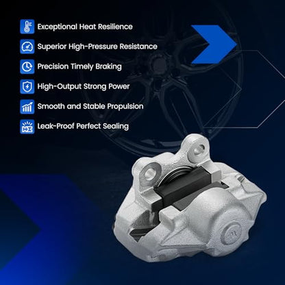 Front Brake Caliper Assembly for Audi A4 2009-2012 1.8L 2.0L L4 - size: Front [19-230 & 19-231]
