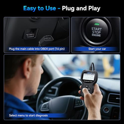 OBD2 Scanner MA100 Professional Car Code Reader Auto OBDII/EOBD/CAN Scan Tool for Check Engine Light Read and Clear Engine Error Codes for All 1996 and Newer OBD2 Protocol Vehicle Plug-Play