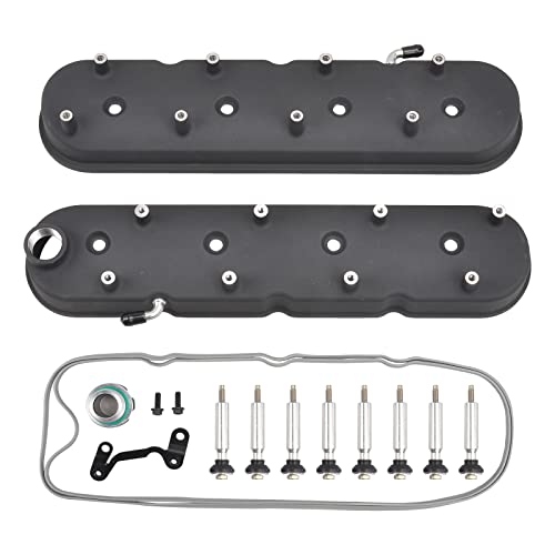 Cast Aluminum Engines Valve Cover with Coil Mounts - color: Black, size: GM LS1-LS6