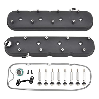 Cast Aluminum Engines Valve Cover with Coil Mounts - color: Black, size: GM LS1-LS6
