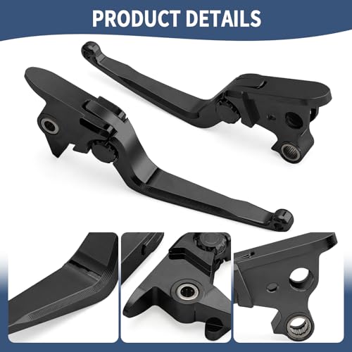 Motorcycle Levers Brake Clutch Handle Lever Adjustable Fit for Harley 2015-2024 Softail Fat Boy FLSB Street Bob FXBB Breakout FXLRS Fat Bob Low Rider FXLR Softail Slim FLHSC 114 (Long, Black) - color: Black, style: Long