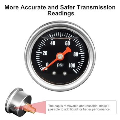 Fuel Pressure Regulator, 20-120PSI 6AN EFI Bypass Return Adjustable, with Replacement Spring(20-75PSI, 75-120PSI)