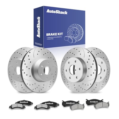 AutoShack Front & Rear Zinc Coated Rotors & Pads for Chevy Tahoe 2006 - style: SilverShiled Pro & Pad