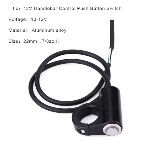 7/8 in Motorcycle Handlebar Switch with Self-Recovery Button, Blue Ray
