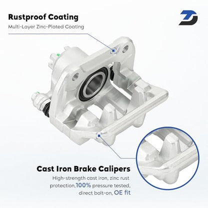 Rear Disc Brake Caliper Assembly w/Bracket for 2007-2011 Honda CR-V, 2010-2011 Honda Accord Crosstour, 2007-2012 Acura RDX Turbo, Replacement 19-B2910A 19-B2911A