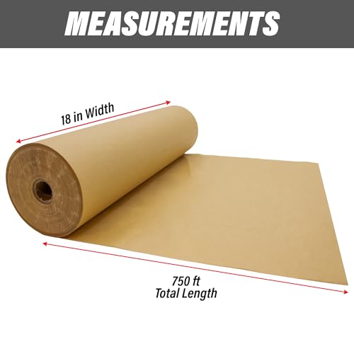 LAUCO Masking Paper Automotive Painters Multi-Purpose 18” x 9000” (750') - Cover Automotive Surface, Packing, Moving, Gift Wrapping, Postal, Shipping, Parcel, Wall Art, Bulletin Boards (2 Rolls)