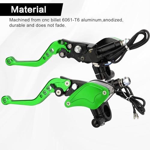 7/8" 22mm Motorcycle Brake Clutch Pump Lever, Green - color: Green