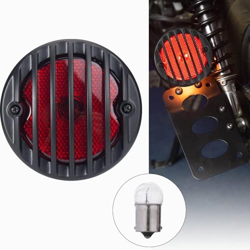Motorcycle Tail Lights Chopper Side Mount Taillight Incandescent Brake License Plate Light Compatible for Harley Bobber Cafe Racer Cruiser Honda Shadow Yamaha Suzuki Kawasaki(Halogen) - color: Halogen