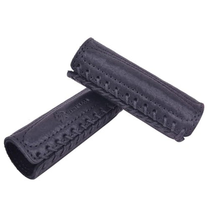 Leather Motorcycle Brake Clutch Covers, Handlebar Hand Grip Covers Throttle Grip Covers - color: Black: Handlebar Cover