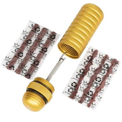 Peaty's Tubeless Bike Tyre Puncture Repair Plugger Kit - for MTB, Road & XC Bicycle Tyres - Unique Single-Sided Fork, for Rapid Puncture Repair to Fix Punctures Fast - 3X 3mm & 1.5mm Plugs - color: Gold