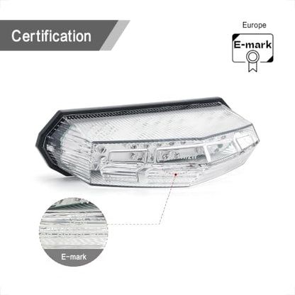 Universal Clear Integrated Motorcycle 25 LED Tail Light With Turn Signal Function For Dirt Bike Buggy Chooper Cruiser ATV(clear) - color: clear