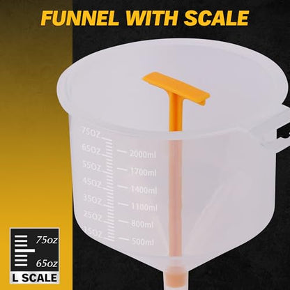 ELEAD No-Spill Coolant Funnel Kit - 19-Piece Radiator Funnel burping kit, coolant Bleeder kit, Extra Funnels and Adapters for Universal Vehicle - color: Multi-use Version Yellow