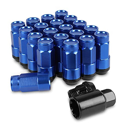 20PCS Closed End Lug Nuts M12X1.5 Wheel Rims Lug Nuts +Socket (Bule) - color: Blue