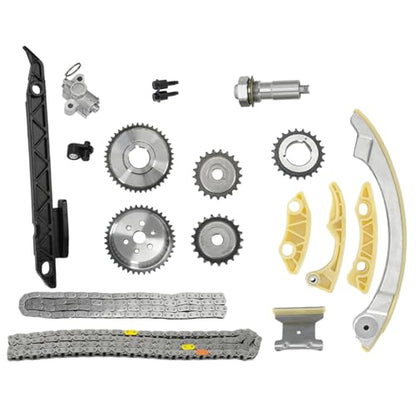 94201S Engine Timing Chain Kit for Chevy Cobalt Captiva Equinox Malibu HHR, Buick LaCrosse Regal Verano, GMC Terrain SAAB Pontiac Saturn 2.0 2.2 2.4L Ecotec Replace 9-4201S 9-4201SX - size: 9-4201S