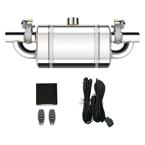 3 Inch Valved Muffler Electric Exhaust Cutout with Muffler Cat Back Exhaust System Kit (Dual Valve) - size: 3" (1pc, Double Valve)