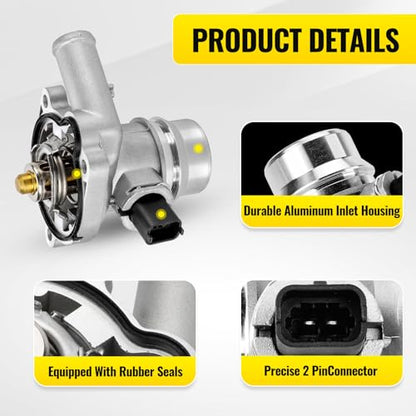 Upgrade Aluminium Thermostat Housing Assembly Compatible with Buick Encore 2013-2021,Chevy Cruze 2011-2016 Sonic 2012-2020 Chevy Trax 2013-2021 - Replaces 25200455 55565336 55579010 55593034 131-180 - color: 55565336