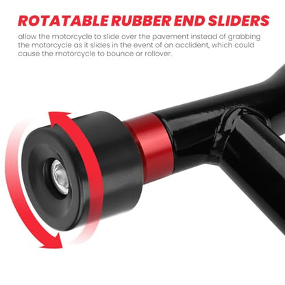 Rear Saddlebag Guard Crash Bar Bracket Kit Fit For Harley Touring Street Glide Road King Road Glide Electra Glide Ultra Limited CVO Black Motorcycle Bumpers 2009-2023 - size: 2009-2023 With End Sliders
