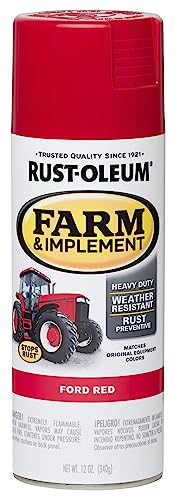 Rust-Oleum Farm & Implement Ford Red Spray Paint - color: Ford Red, size: 12 Ounce (Pack of 1)