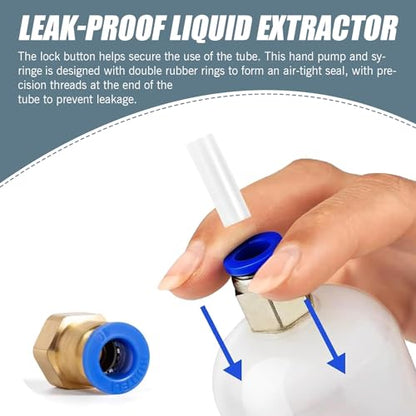 1 PC Car Manual Oil Extraction Pump, 200CC Power Steering Transmission Car Brake No Leak No Spill Oil Pump with Gasket Hose, Universal Car Vacuum Fuel Transfer Accessories (Transparent)