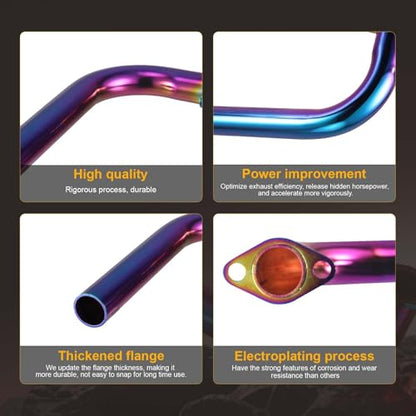 420cc Exhaust Header Pipe,Mini Bike Go Kart Replacement Pipe - color: Colorful