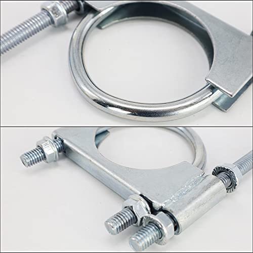 2.5" Universal Exhaust Clamp with Hanger, Heavy Duty Muffler Pipe Repair Bracket, 360° Adjustable Exhaust Hanger Insulator for Automotive Truck System, Zinc Plated (1 Pack) - style: 2.5in