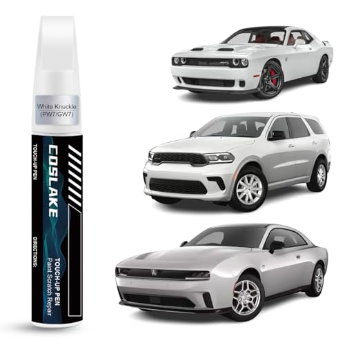 Car Touch Up Paint(White Knuckle/Bright White Clearcoat(PW7/GW7)) for Dodge - color: White Knuckle/Bright White Clearcoat(PW7/GW7) for 2013-2026 Durango/2010-2026 Charger/2010-2023 Challenger/2020 Grand Caravan