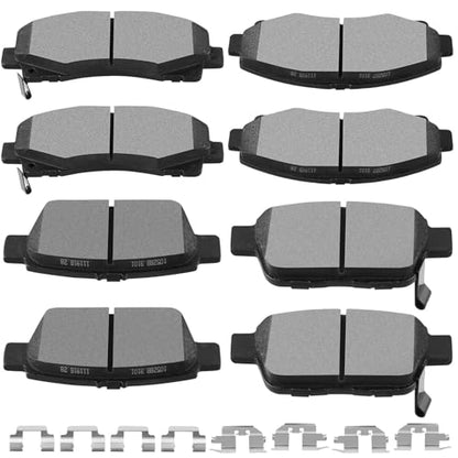 SCITOO Disc Brake Pads Sets Semi-Metal 8pcs For Honda For Ridgeline 2006-11 - size: Front D1102 & Rear D1103