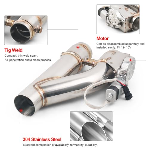 Universal 2.5 Inch Stainless Steel Exhaust Pipe Kit