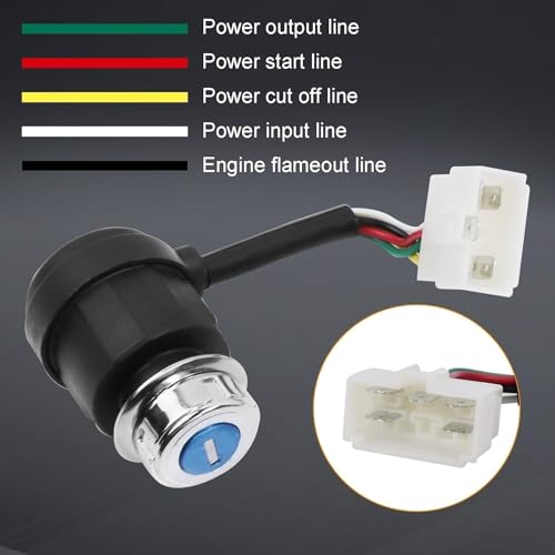 5 Wire 5 Pin Ignition Key Switch Fit for Go Kart Dune Buggy ATV 4 Wheeler