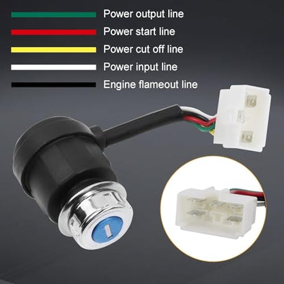 5 Wire 5 Pin Ignition Key Switch Fit for Go Kart Dune Buggy ATV 4 Wheeler