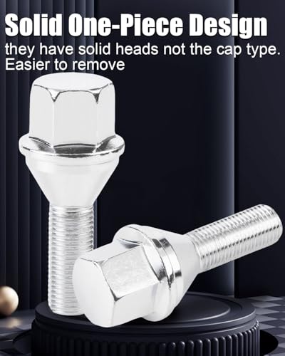 GAsupply 12x1.25 OEM Lug Bolts, 28mm Shank Length Cone Seat 3/4" Hex, 5pcs - color: Silver, size: 5pcs