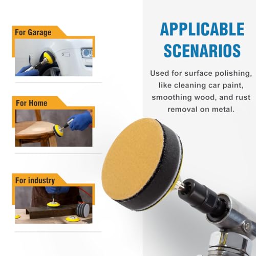 S SATC 3 Inch Hook and Loop Sanding Pad for Sanding Disc with 1/4 Inches Drill Sanding Attachment and Foam Sanding Pads for Polish Wood Metal Glass, 5 Packs - style: 3 Inch Hook and Loop Sanding Pad and Foam Sanding Pads