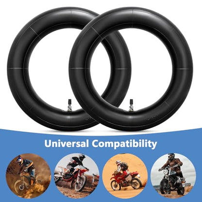 2-PCS Heavy Duty 3.00/3.50-12 (80/100-12) TR4 Straight Valve Stem Butyl Rubber Motorcycle Inner Tubes Compatible with 3.00-12 3.50-12 80/100-12 Mini Pit Bike/Motorcycle Front Rear Tire Tubes