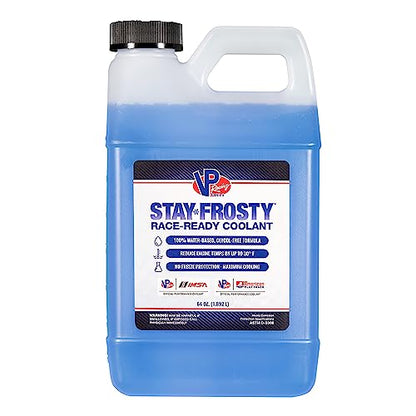 VP Racing 2085 + 2301 - Cool Down Coolant Performance Improver 16oz, and Stay Frosty Race-Ready Coolant 64oz for High-Compression