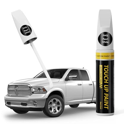 (Pearl White (PWQ) Car Touch Up Paint for Dodge Ram, Car Paint Scratch Repair Kit, Quick & Easy Solution to Repair, 2 in 1 Scratch Remover Pen With Color-Matched - color: Pearl White (PWQ) for 2025 RAM 1500/2024 RAM 1500/2023 RAM 1500/2025 RAM 2500/2024 R