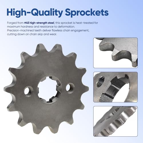420 14T 17mm Motorcycle Front Engine Sprocket fits for 50cc 70cc 90cc 110cc 125cc 140cc 160cc Z50 CT70 Pit Dirt Mini Bikes Go Kart Trail Roketa Sunl Lifan Chinese Quad ATVs 4 Wheeler Moped - color: 420-14T