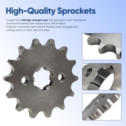 420 14T 17mm Motorcycle Front Engine Sprocket fits for 50cc 70cc 90cc 110cc 125cc 140cc 160cc Z50 CT70 Pit Dirt Mini Bikes Go Kart Trail Roketa Sunl Lifan Chinese Quad ATVs 4 Wheeler Moped - color: 420-14T