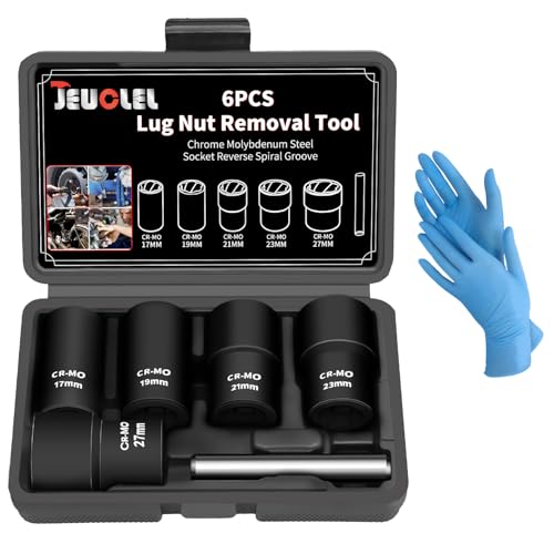 6PCS Twist Lug Nut Socket Set, 1/2" Drive Bolt Nut Extractor Tool - color: 6pcs Lug Nut Extractor 1/2 Inch Drive