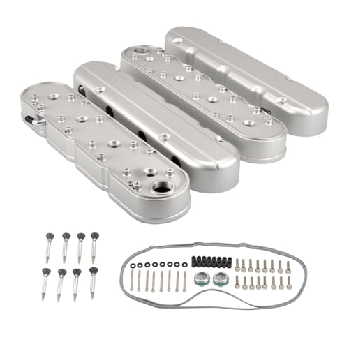 Cast Aluminum Valve Covers with Coil Mounts - color: Sliver, size: GM LS 293 325 376