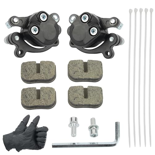 Front and Rear Disc Brake Caliper with Pads Compatible with 2 Stroke 47cc 49cc Pocket Bike Mini Dirt Bike Scooter ATV MBX10 MBX11 MBX-10 MBX-11 80cc MM-B80 - color: Front and Rear Disc Brake Caliper with Pads