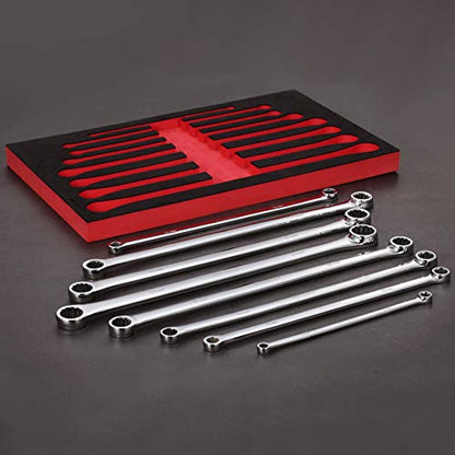 BULLTOOLS Extra Long Double Box End Wrench Set Chrome Vanadium Steel Aviation Wrenches Metric 8-24mm with Organizer Box (8-Piece) - size: 8mm-24mm