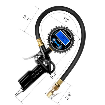 Nilight Digital Tire Inflator Portable Pressure Gauge 250 PSI Air Chuck - color: Tire Inflator Gauge Style 1