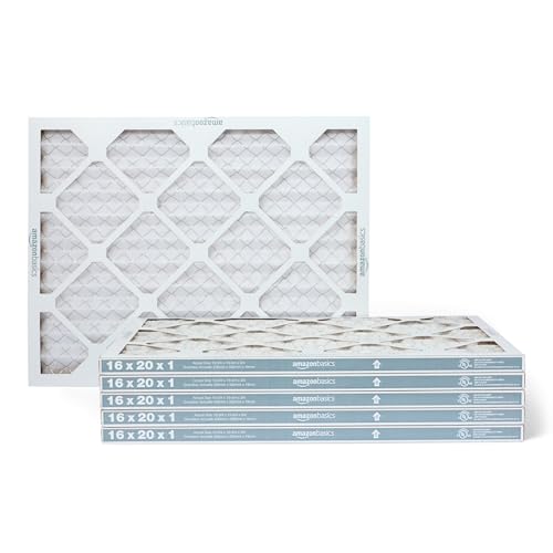 Amazon Basics MERV 5 AC Furnace Air Filter, 16x20x1 inches, 6-Pack (Actual Size: 15.75" x 19.75" x 0.75") - style: Merv 5