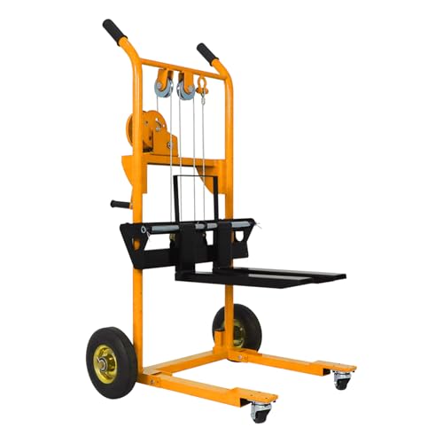 Apollo Material Lift Stacker, Pallet Truck Dolly 330 lbs Capacity - color: Yellow, size: Winch-330 lbs-40.5" Lift