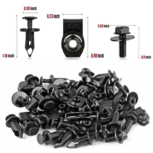Xislet 45PCS Universal Engine Under Cover Splash Shield Guard Body Bolts - size: 45PCS