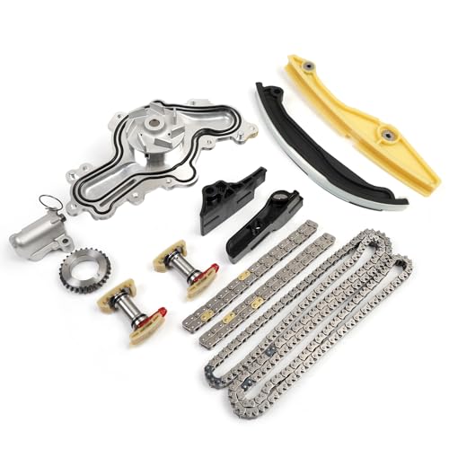 Engine Timing Chain Kit with Water Pump Compatible with Ford F150 Explorer Edge Transit Flex Lincoln MKS MKZ MKX 3.5L 3.7L, 2011-2019 Replacement for 125-3340, BL3Z-6268-A, AT4Z-6268-A