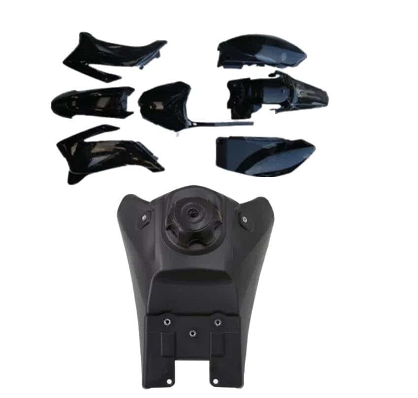 ABS Plastic Fender Fairing Body Work Kit + Gas Fuel Tank For TTR110 TTR 110 TTR110E Pit Pro SSR170 SDG Motorcycle Pit Dirt Bikes Full Fairing Kit 110cc 140cc 150cc 125cc (Black) - color: Black