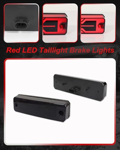 ATV LED Tail Lights for 2014-2024 Honda Pioneer 520 700 1000 - color: Smoked Lens Red LED